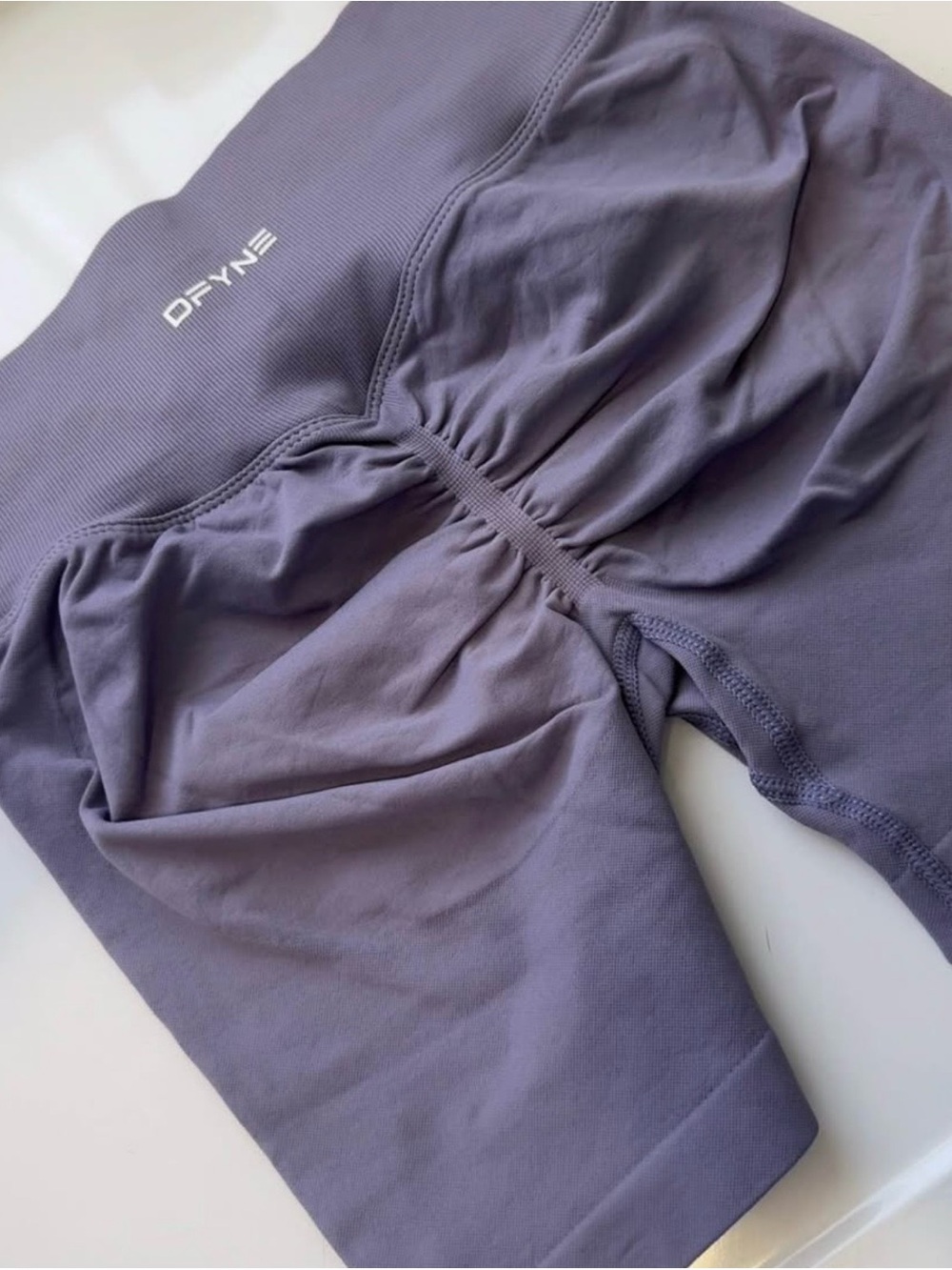 Dayne Purple Seamless Ruched Bike Shorts